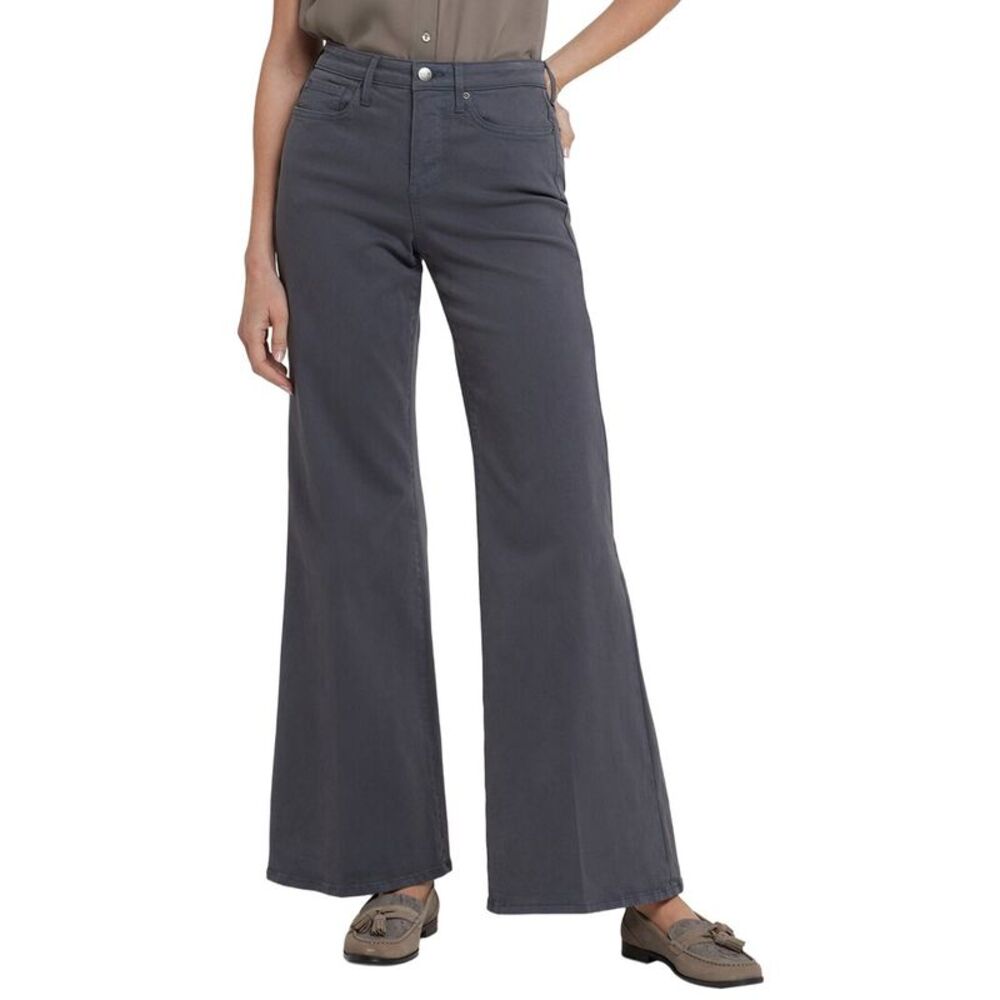 Nydj Womens  Mia Vintage Charcoal Wide Leg Jean